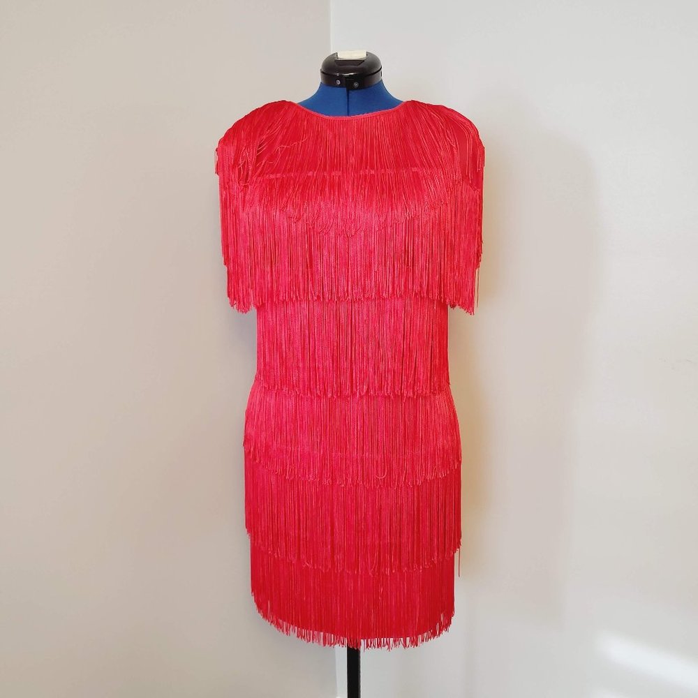 Red Fringe Dress Size 12